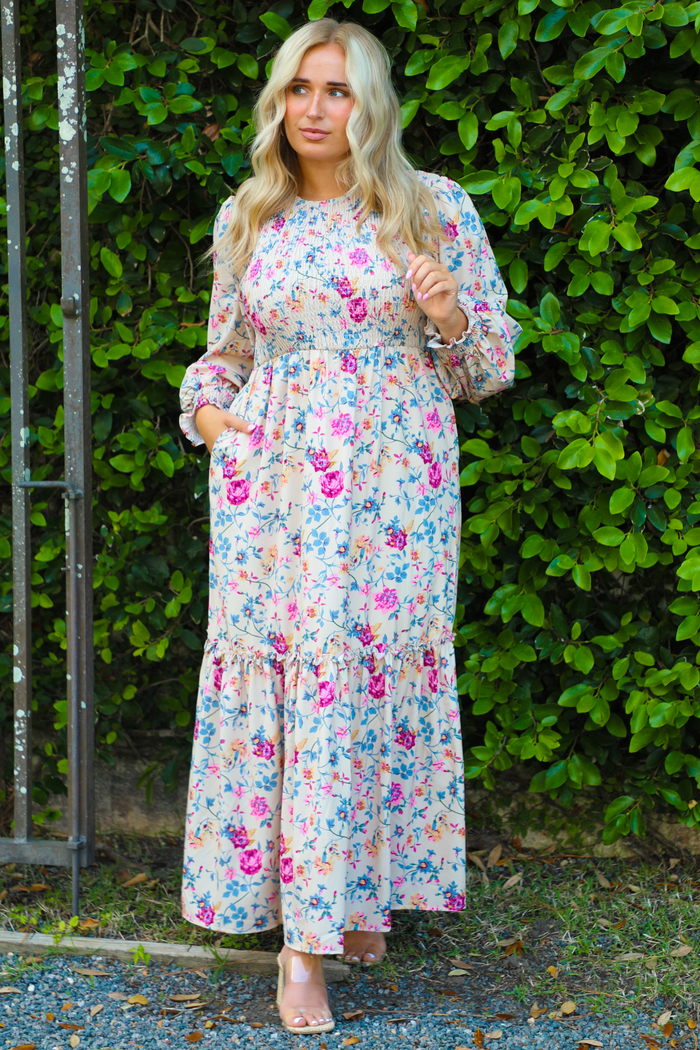 Sunday Brunch Maxi Dress: Floral/Multi