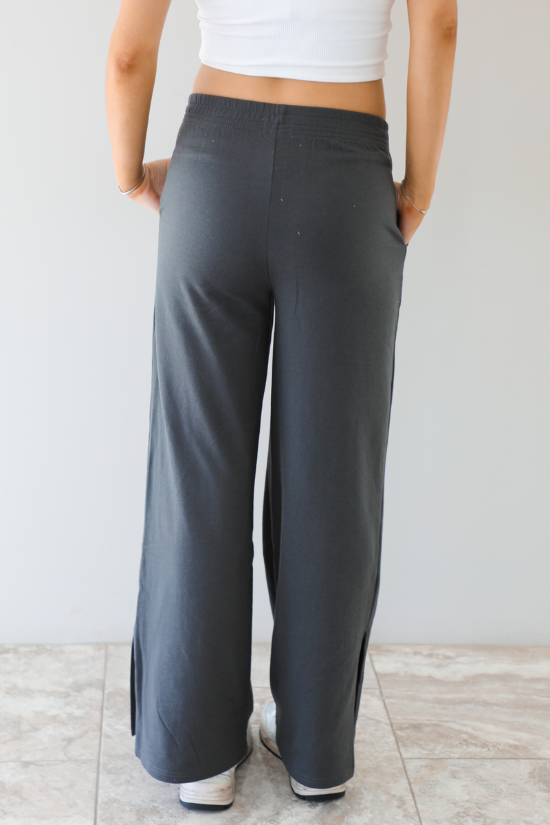 Straight Slit Sweatpants: Charcoal