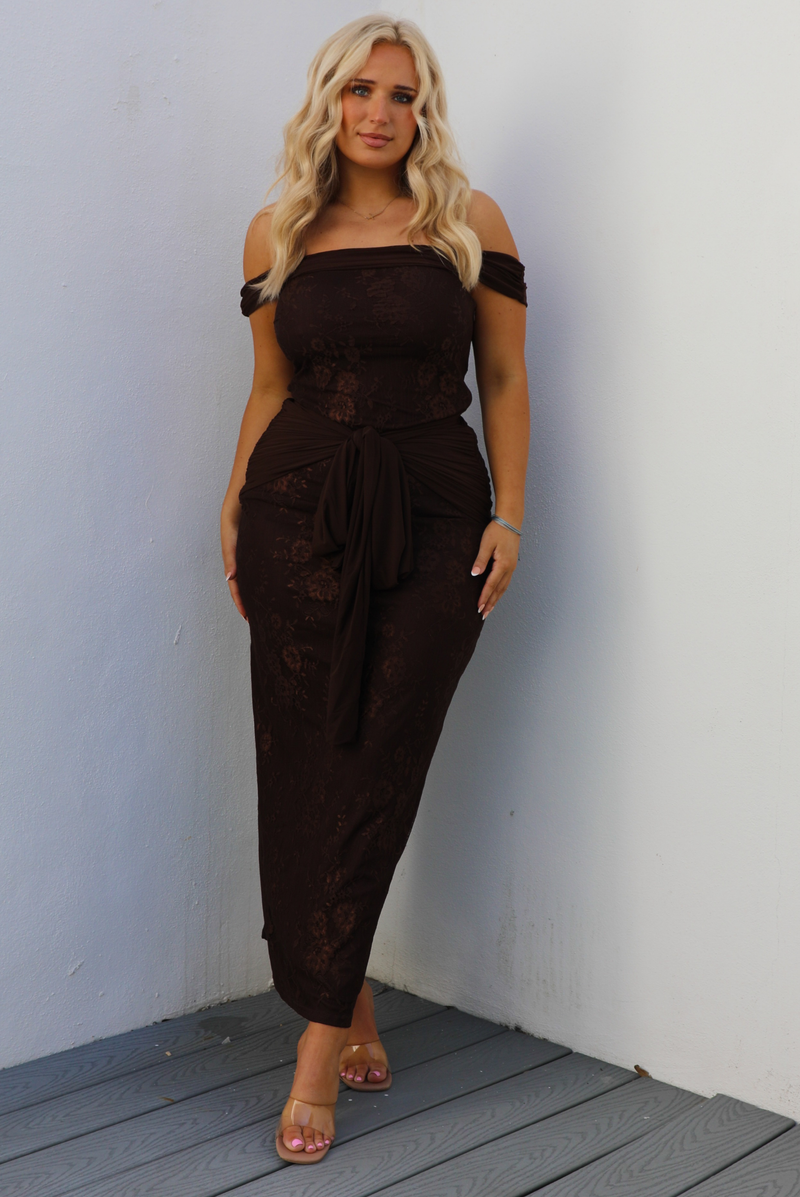 Next Event Maxi Dress: Chocolate