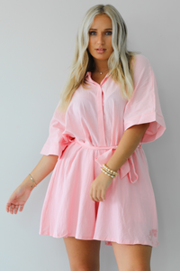 Now I Know Romper: Light Pink