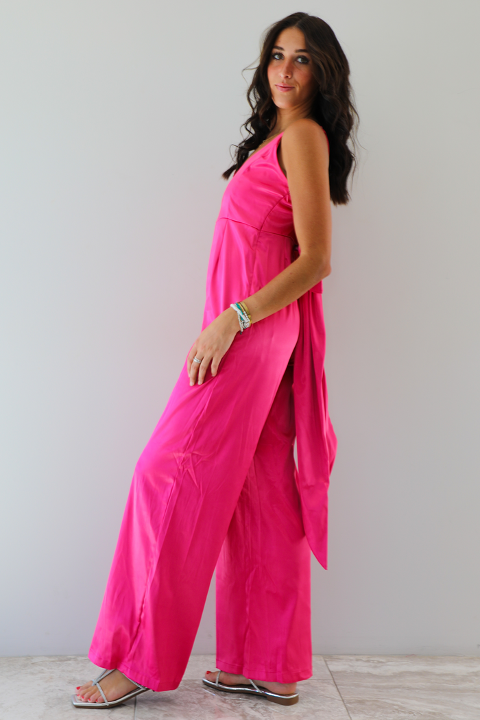 Rooftop Martinis Jumpsuit: Pink