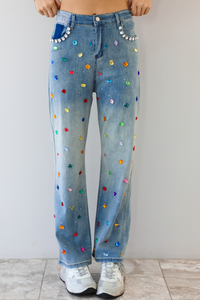 The Bedazzled Jeans: Denim/Multi