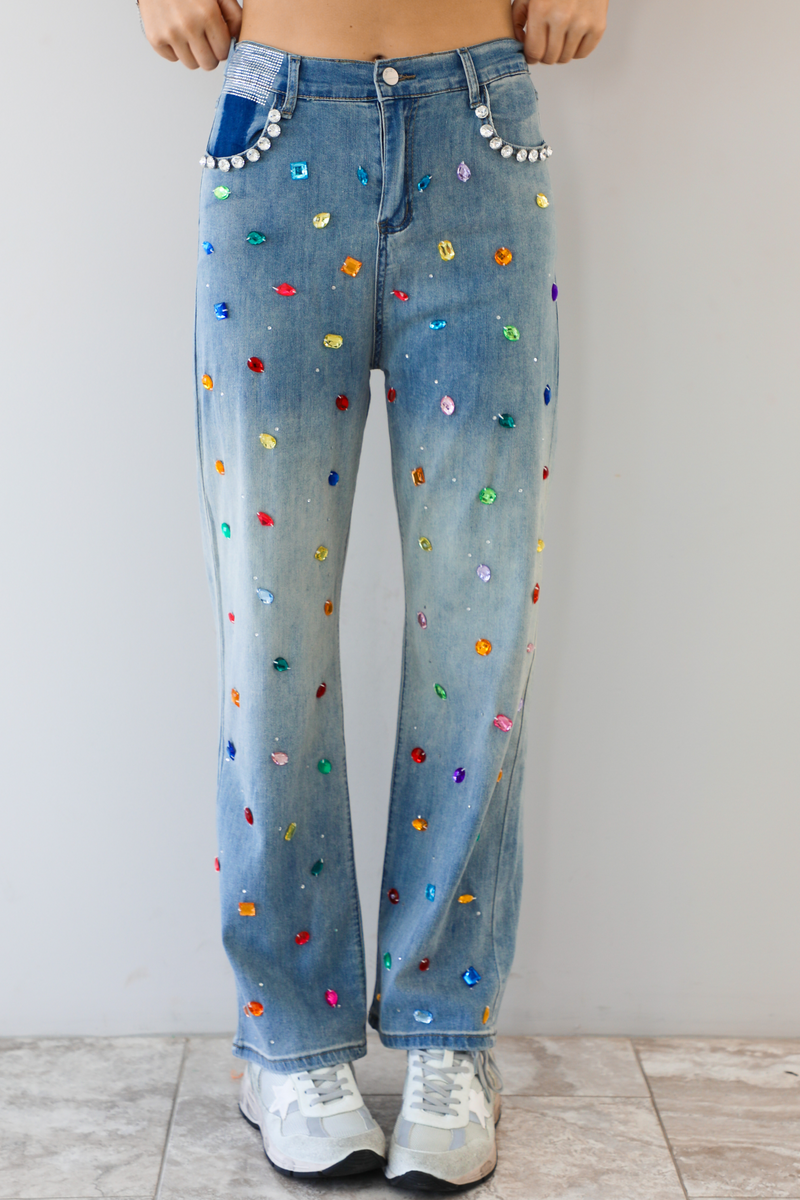 The Bedazzled Jeans: Denim/Multi