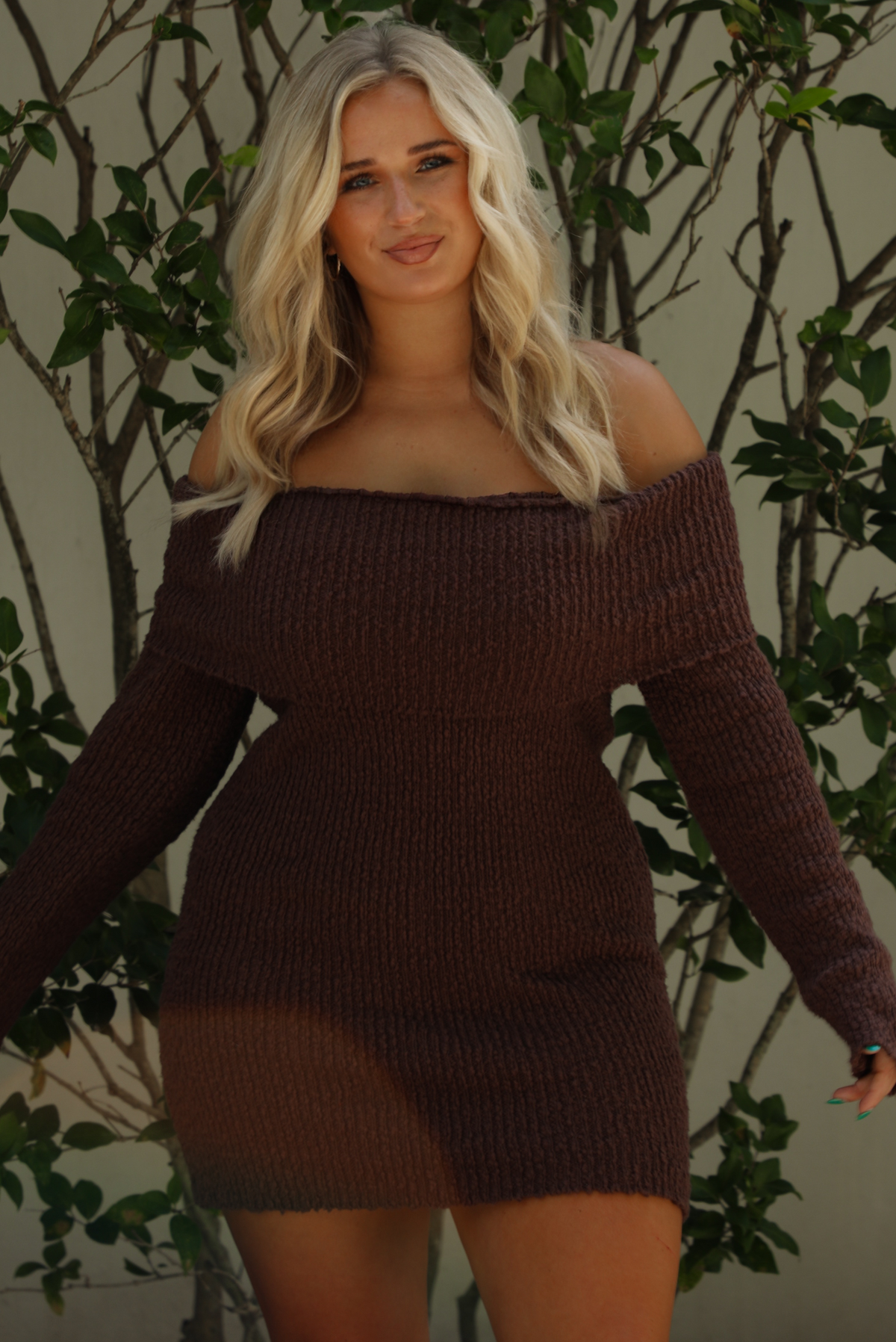 Morning Latte Sweater Dress: Brown