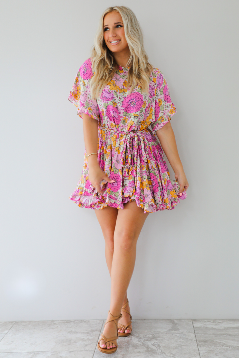 Floral Darling Dress: Pink/Multi