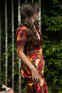 Autumn Inspired Maxi Dress: Burgundy/Multi