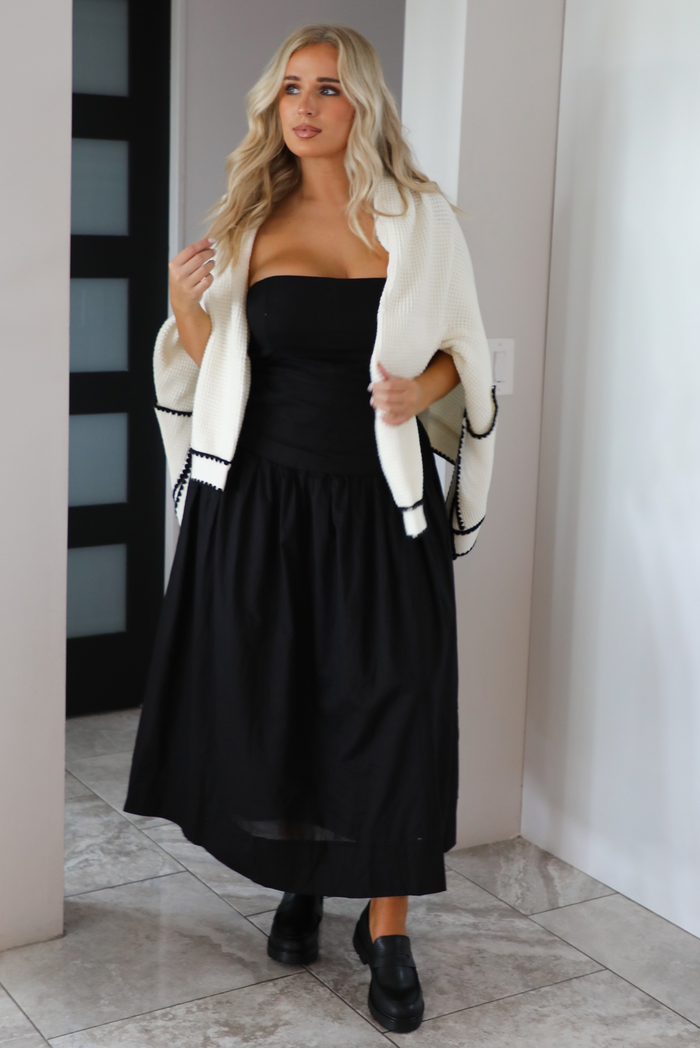 Just As Likely Cardigan: Cream/Black