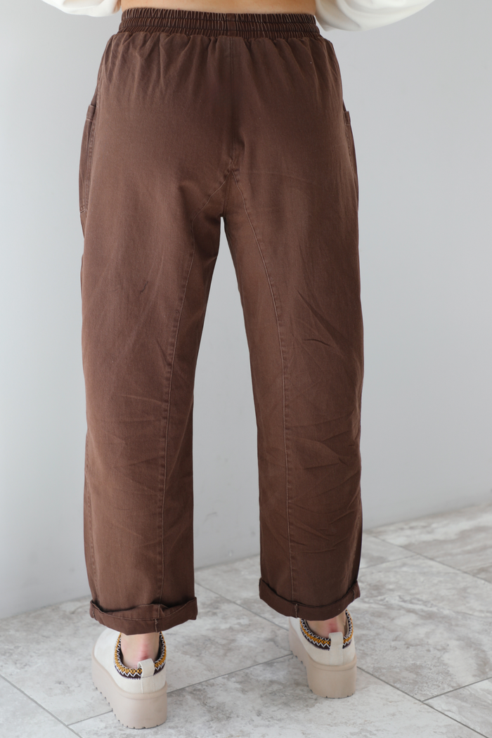 Mean Business Wide Leg Pants: Brown
