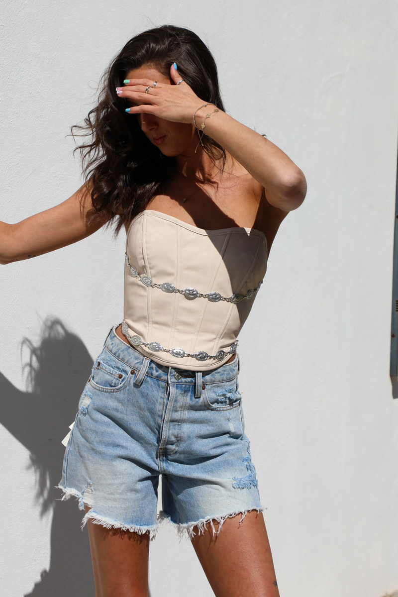 Get You There Corset: Ivory/Silver