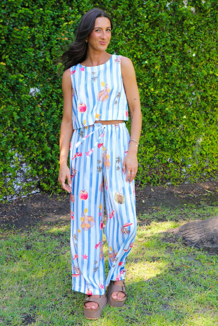 Sandy Beach Set: Blue/White/Multi