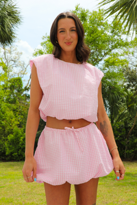 Following You Set: Pink/White Gingham