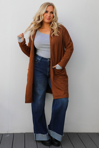 Down The Street Cardigan: Rust