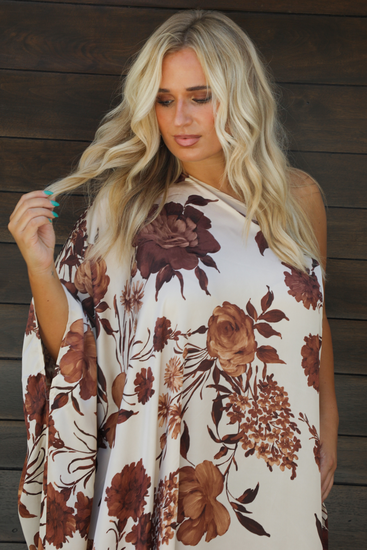 PRE-ORDER: Dinner Ready Maxi Dress: Ivory/Brown