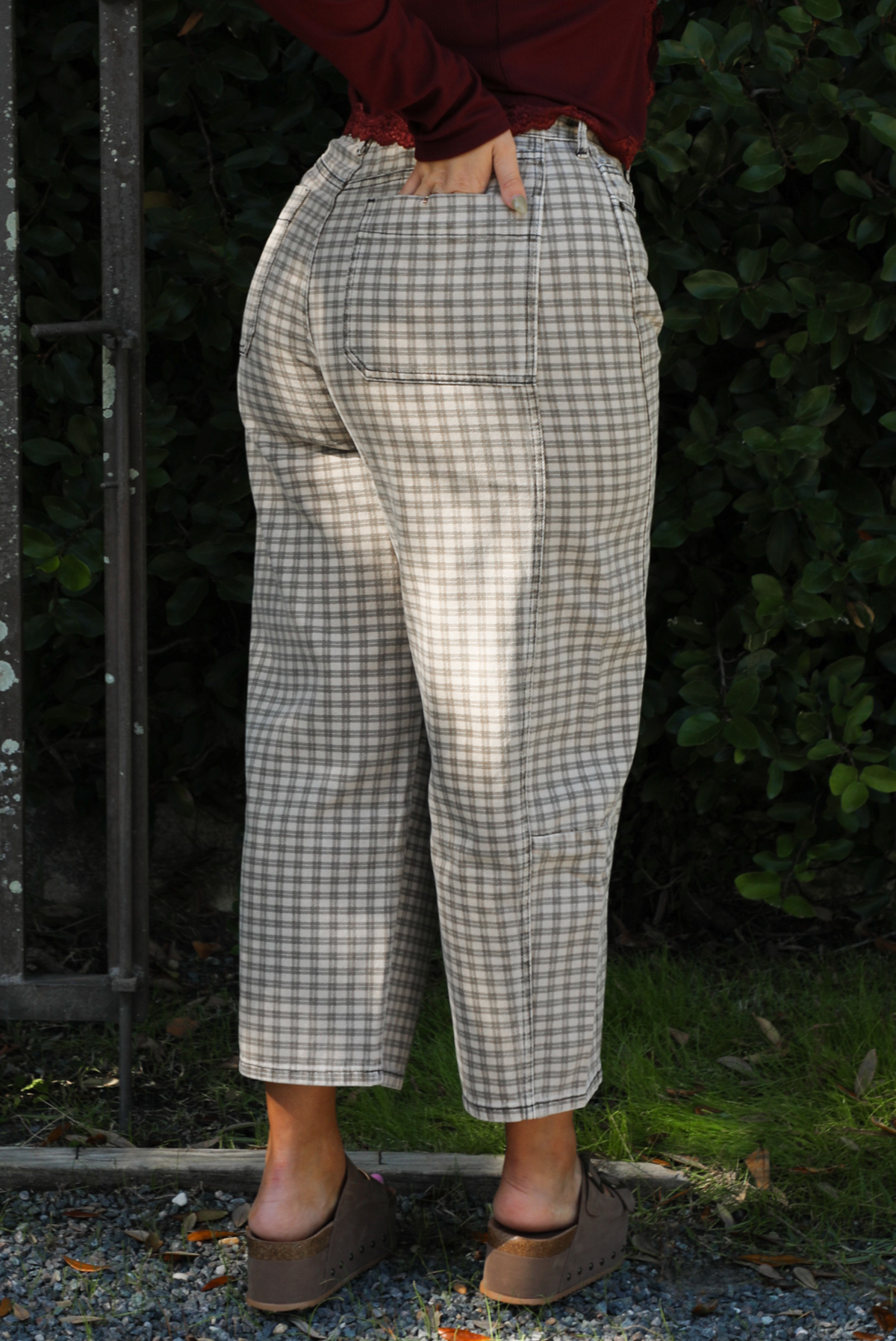 Gather Around Pants: Plaid