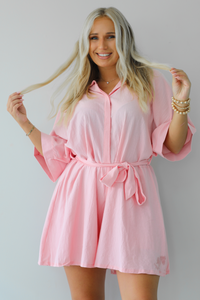 Now I Know Romper: Light Pink