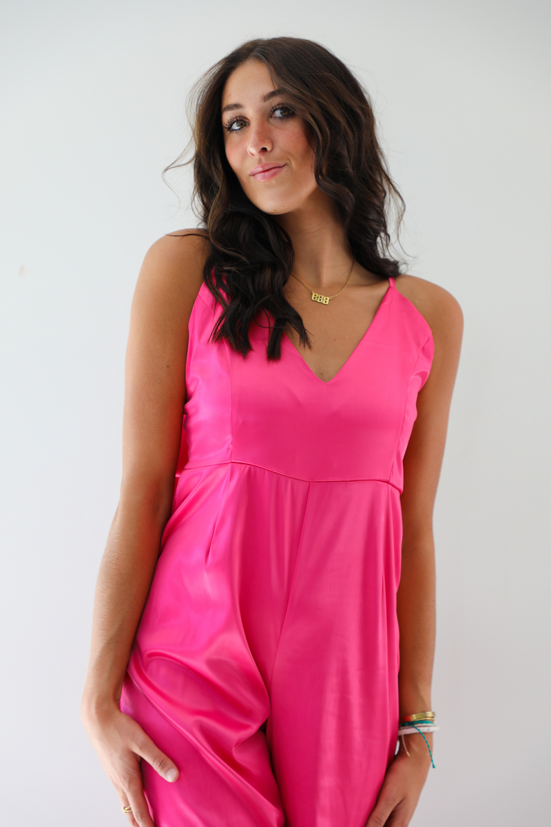 Rooftop Martinis Jumpsuit: Pink