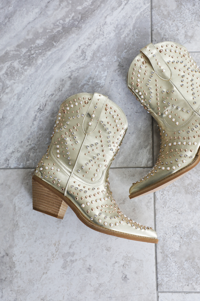 Nashville Boots: Gold/Pearl