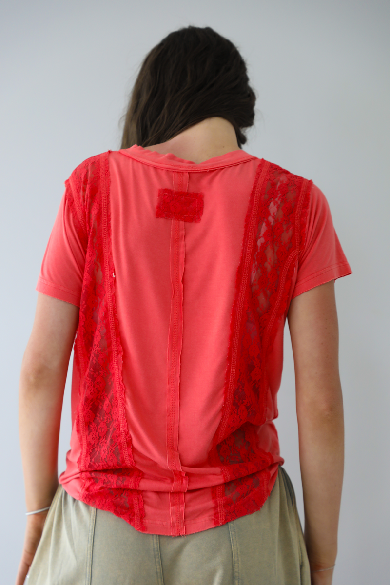 The Other Side Top: Coral Red