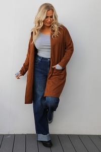 Down The Street Cardigan: Rust