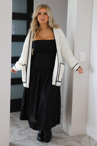 Just As Likely Cardigan: Cream/Black