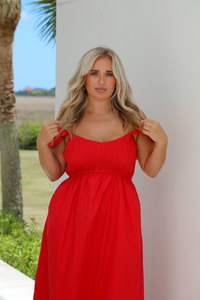 So Darling Midi Dress: Red