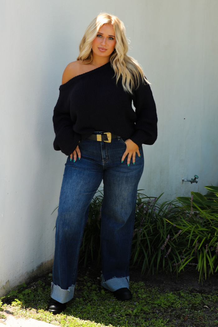 Think About It Sweater: Navy