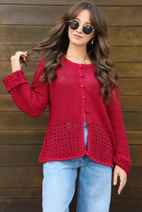 Remember Me Cardigan: Red