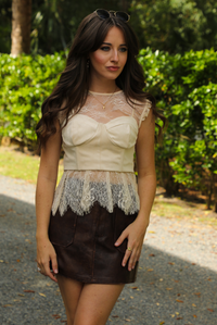 It's A Situation Top: Cream/Lace