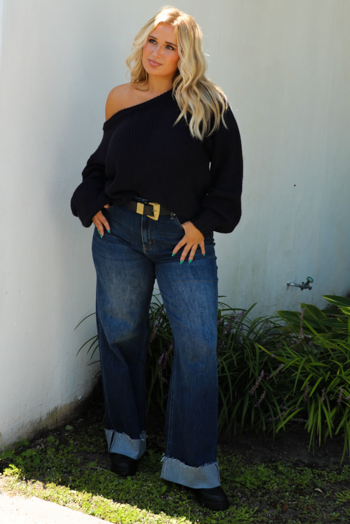 Think About It Sweater: Navy