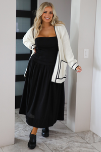Just As Likely Cardigan: Cream/Black