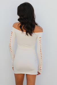 Speechless Mini Dress: Cream