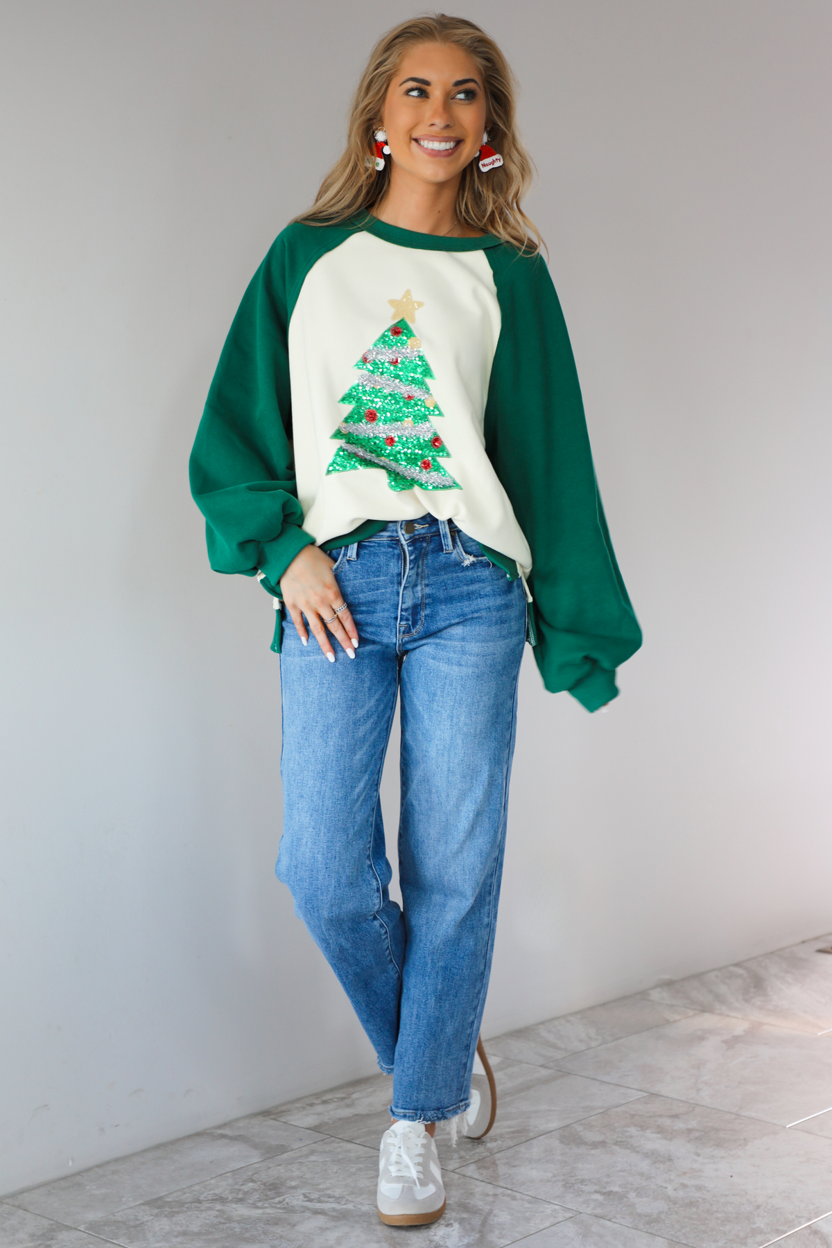 Under The Tree Sweater: Green/Multi