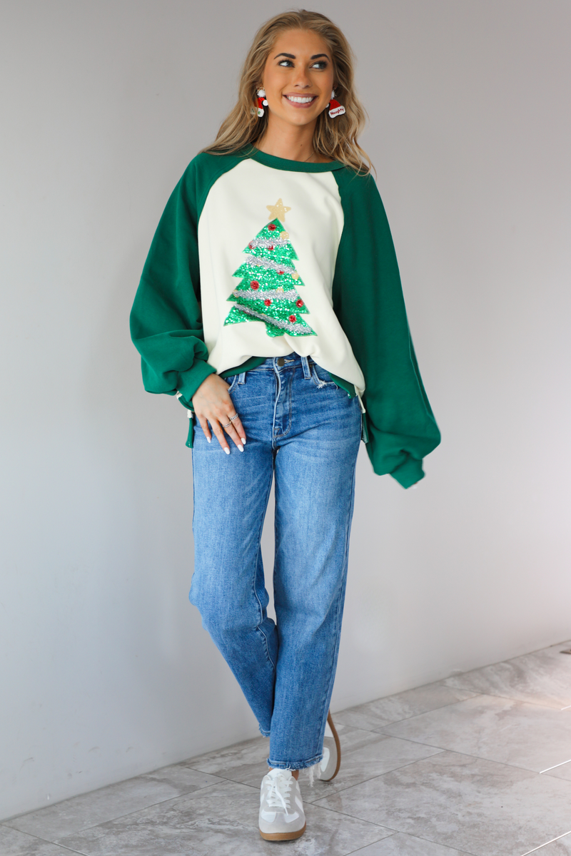 Under The Tree Sweater: Green/Multi