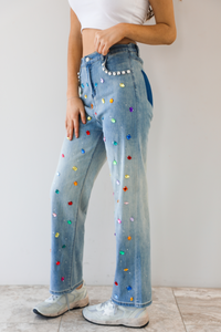 The Bedazzled Jeans: Denim/Multi