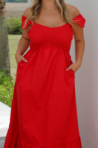 So Darling Midi Dress: Red