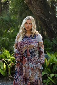 Going Around Maxi Dress: Rust/Multi