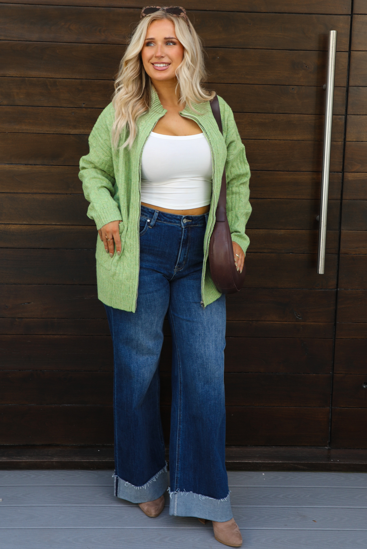 Everything You Need Cardigan: Green