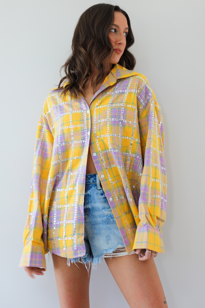 Something Extra Flannel: Yellow/Multi