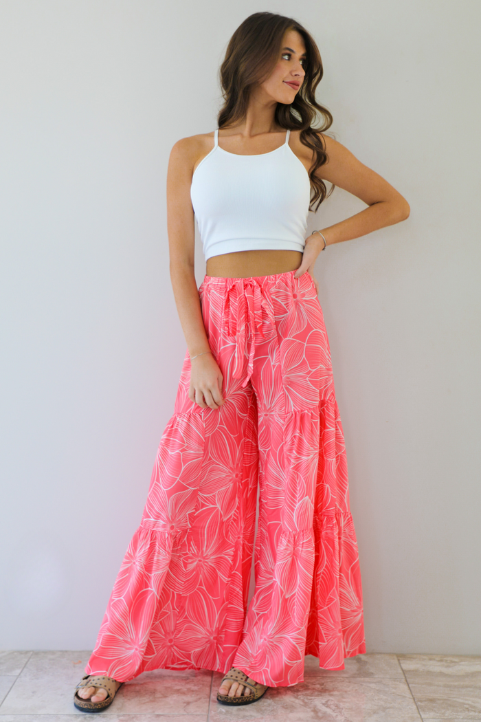 First Move Pants: Coral/Ivory
