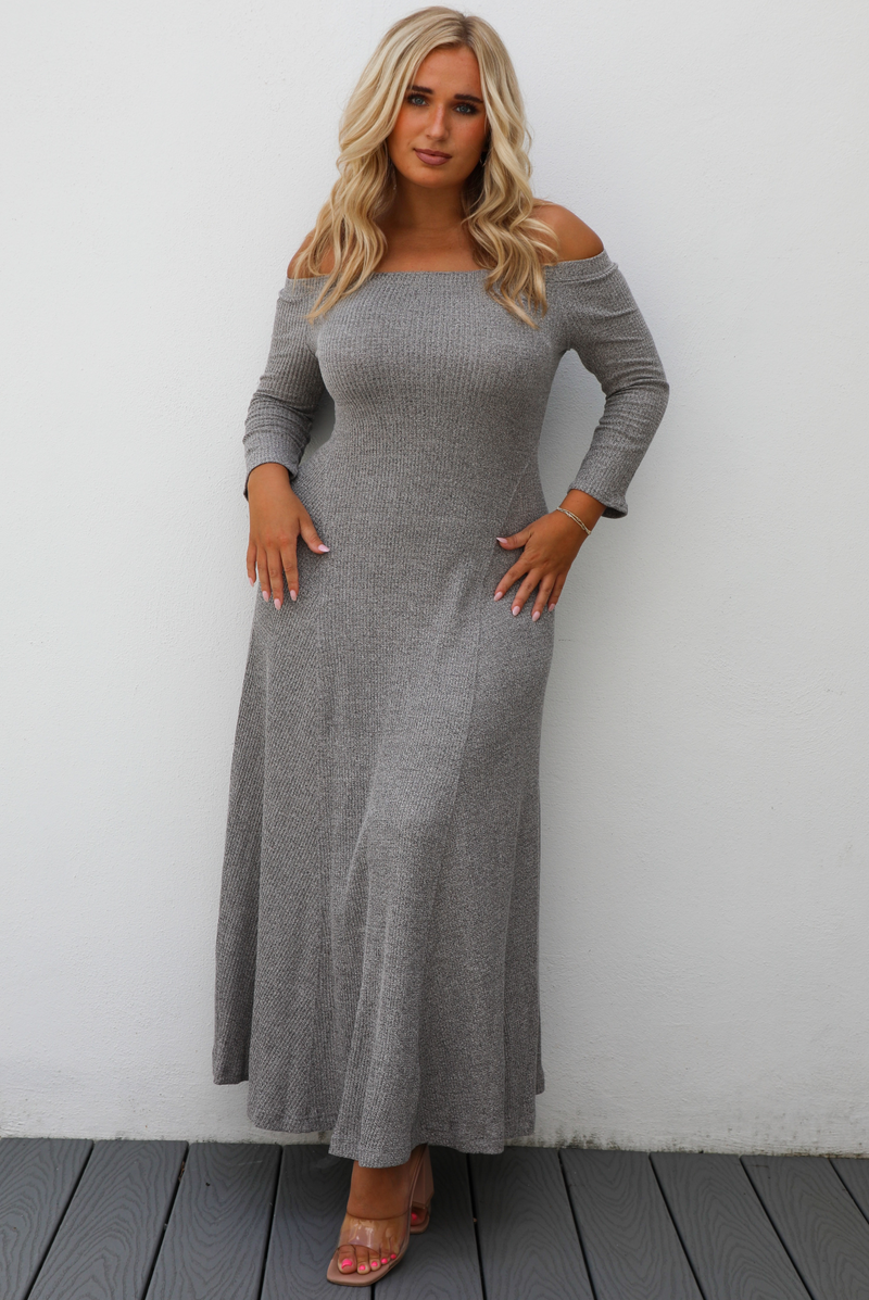 Ready For Fall Maxi Dress: Grey