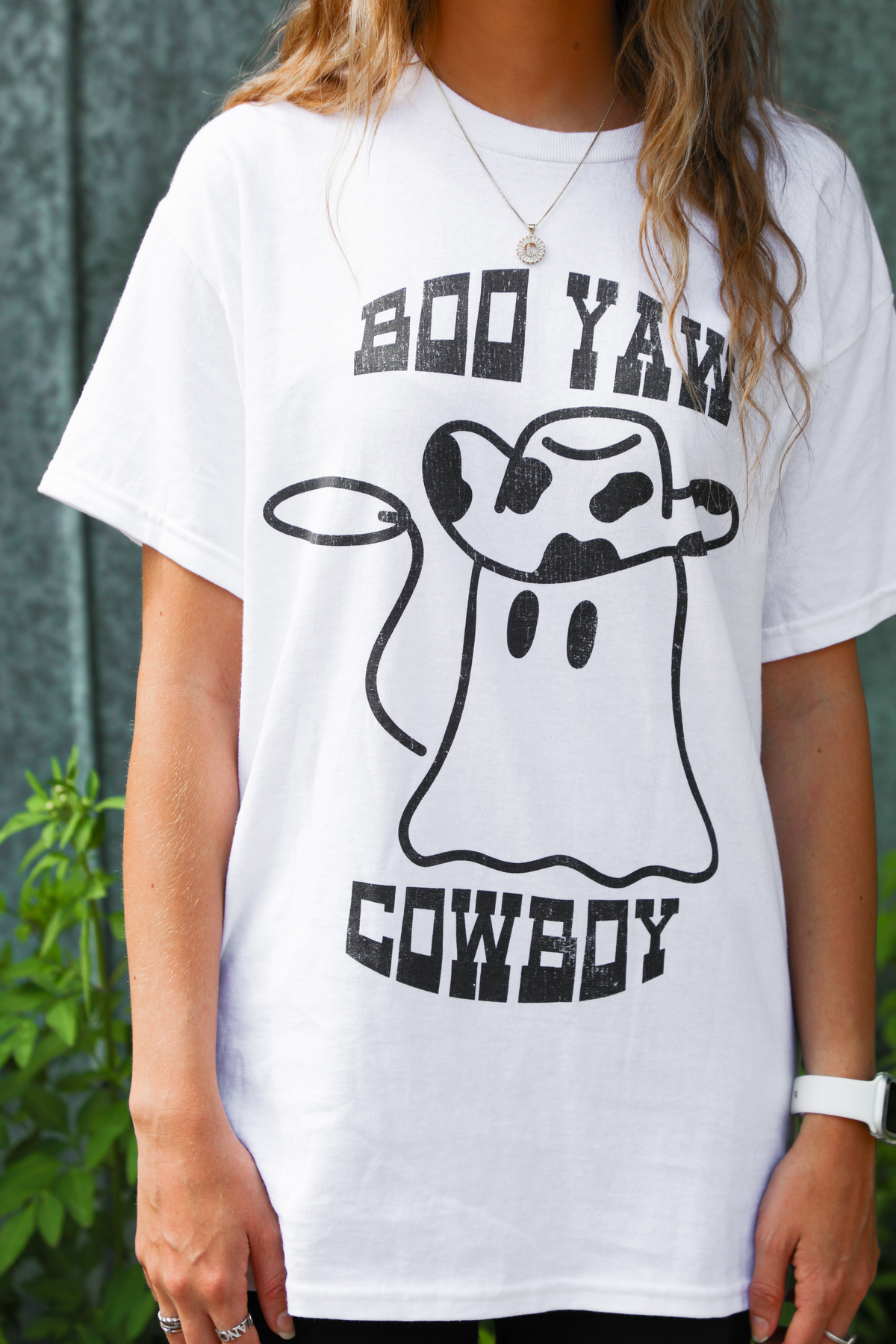 Boo Yaw Cowboy Tee: White/Black