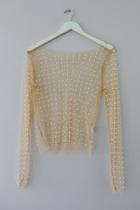 PRE-ORDER: Covered In Pearls Top: Cream/Pearl