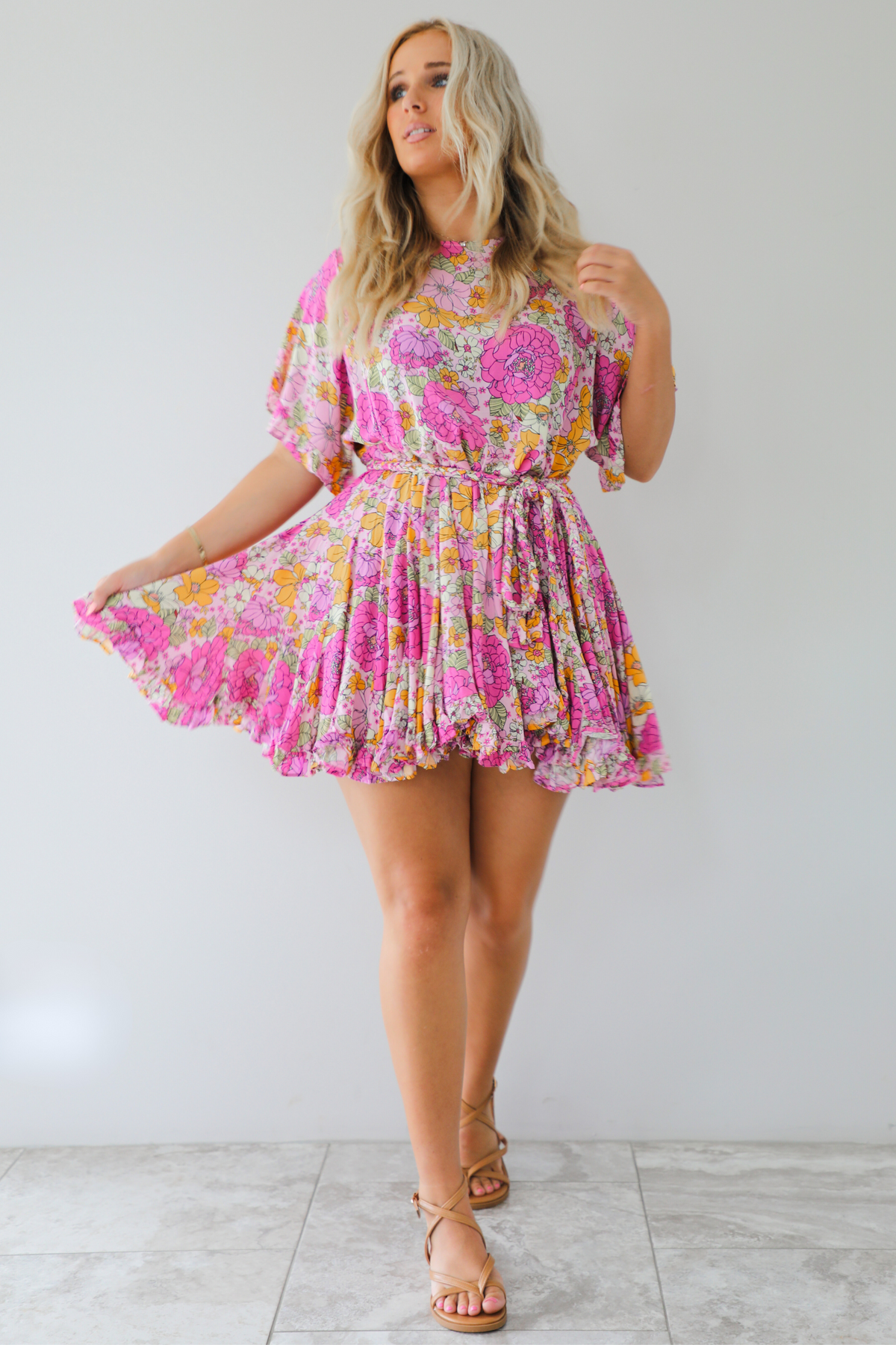 Floral Darling Dress: Pink/Multi