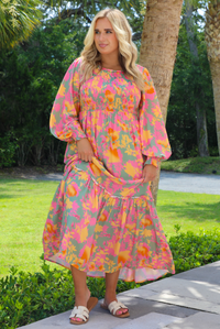 Find Me There Maxi Dress: Pink/Multi