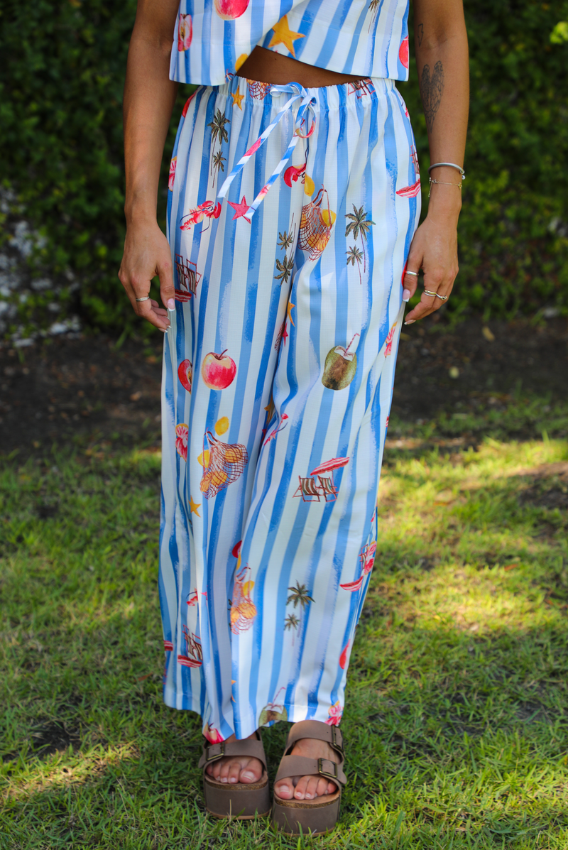 Sandy Beach Set: Blue/White/Multi