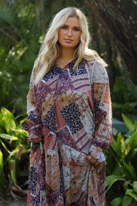 Going Around Maxi Dress: Rust/Multi
