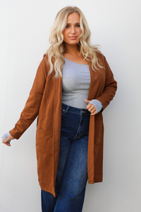 Down The Street Cardigan: Rust