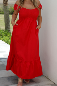 So Darling Midi Dress: Red