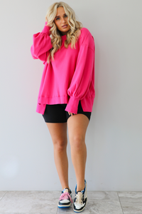 Living Comfy Sweatshirt: Fuchsia