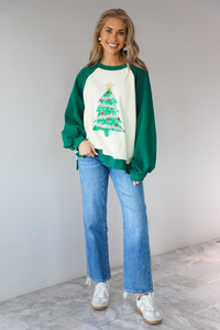 Under The Tree Sweater: Green/Multi